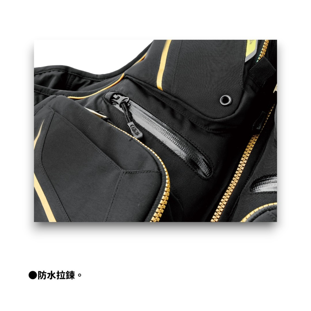 中壢紅海釣具【gamakatsu】GM-6007 黑色×金色釣魚救生衣 (26年春夏款) 釣魚救生衣 磯釣救生衣-細節圖8