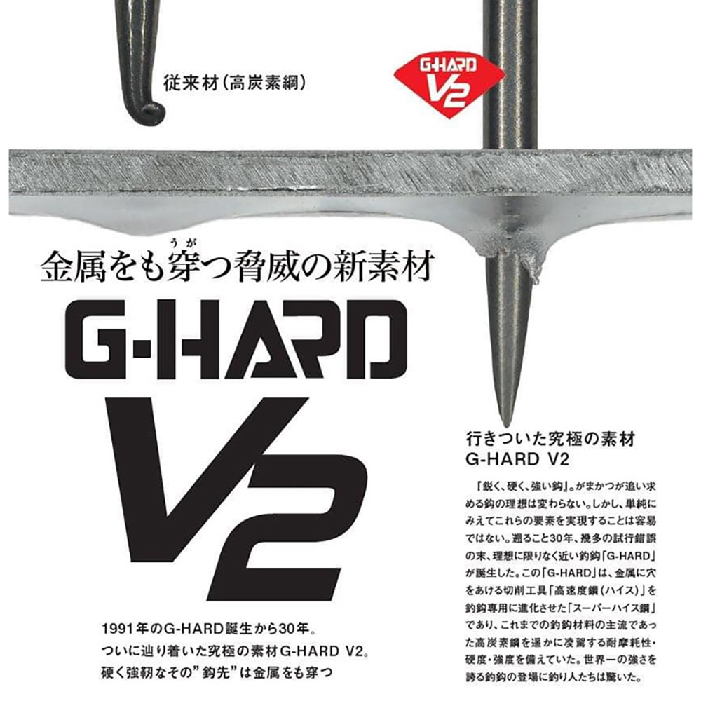 中壢鴻海釣具《gamakatsu》G-HARD V2 管付エビ競技蝦鉤#9-細節圖5