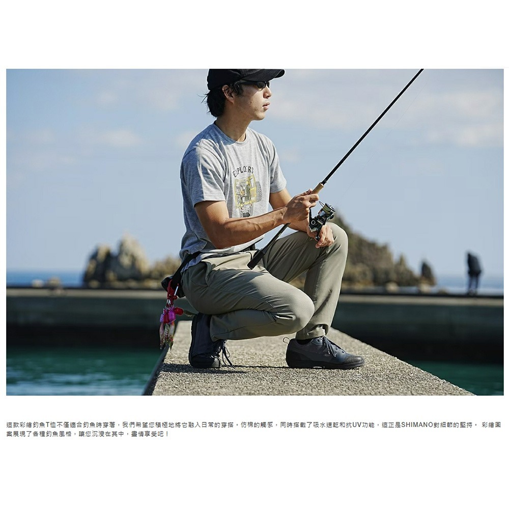 紅海釣具企業社【SHIMANO】SH-005W 吸水快速抗UV 灰色棉質短袖T 恤 23年款(零碼出清)-細節圖4