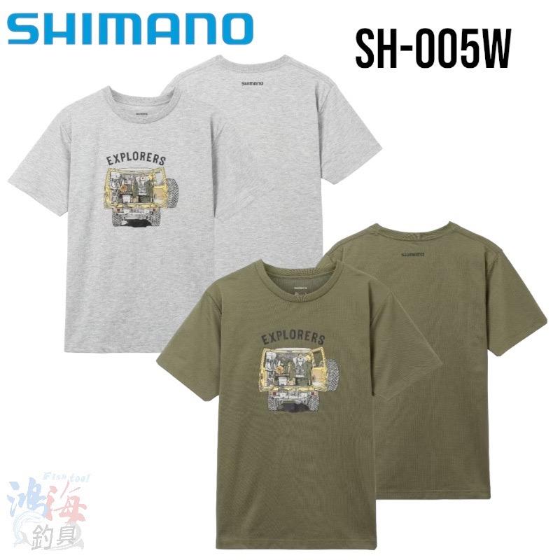 中壢鴻海釣具《SHIMANO》SH-005W 吸水快速抗UV 灰色棉質短袖T 恤 23年款-細節圖2