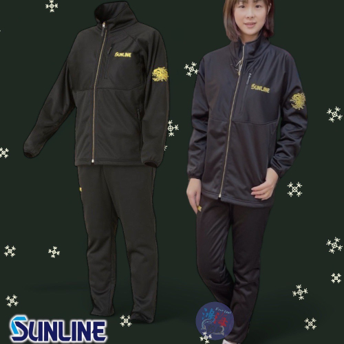中壢鴻海釣具《SUNLINE》SUW-01202 黑色防風休閒套裝