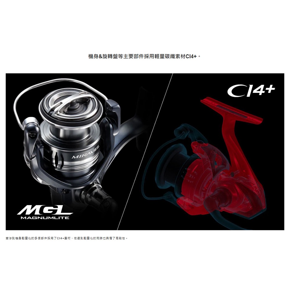 中壢紅海釣具【SHIMANO】MIRAVEL 紡車捲線器 CI4輕量捲線器 22年款-細節圖8