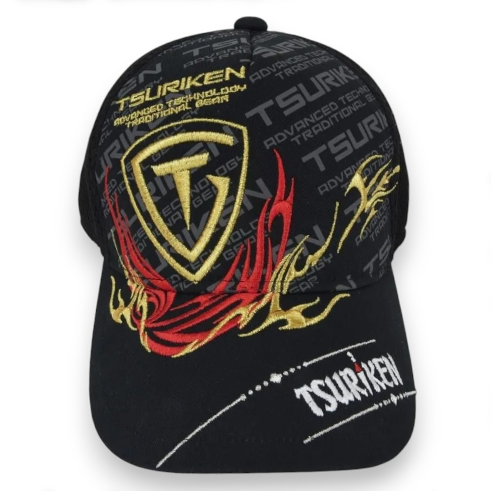 中壢紅海釣具【TSURIKEN】釣研 THC251黑色釣魚半網帽-細節圖3