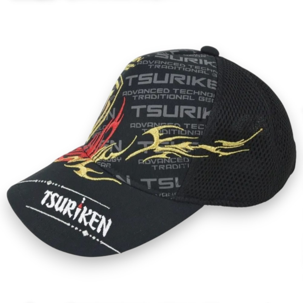 中壢紅海釣具【TSURIKEN】釣研 THC251黑色釣魚半網帽-細節圖5