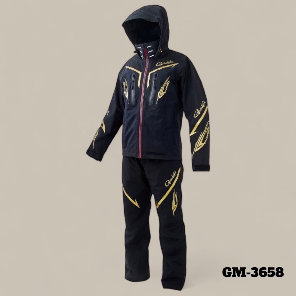 紅海釣具企業社【gamakatsu】GM-3658 黑色釣魚套裝 雨衣 防水套裝-細節圖2