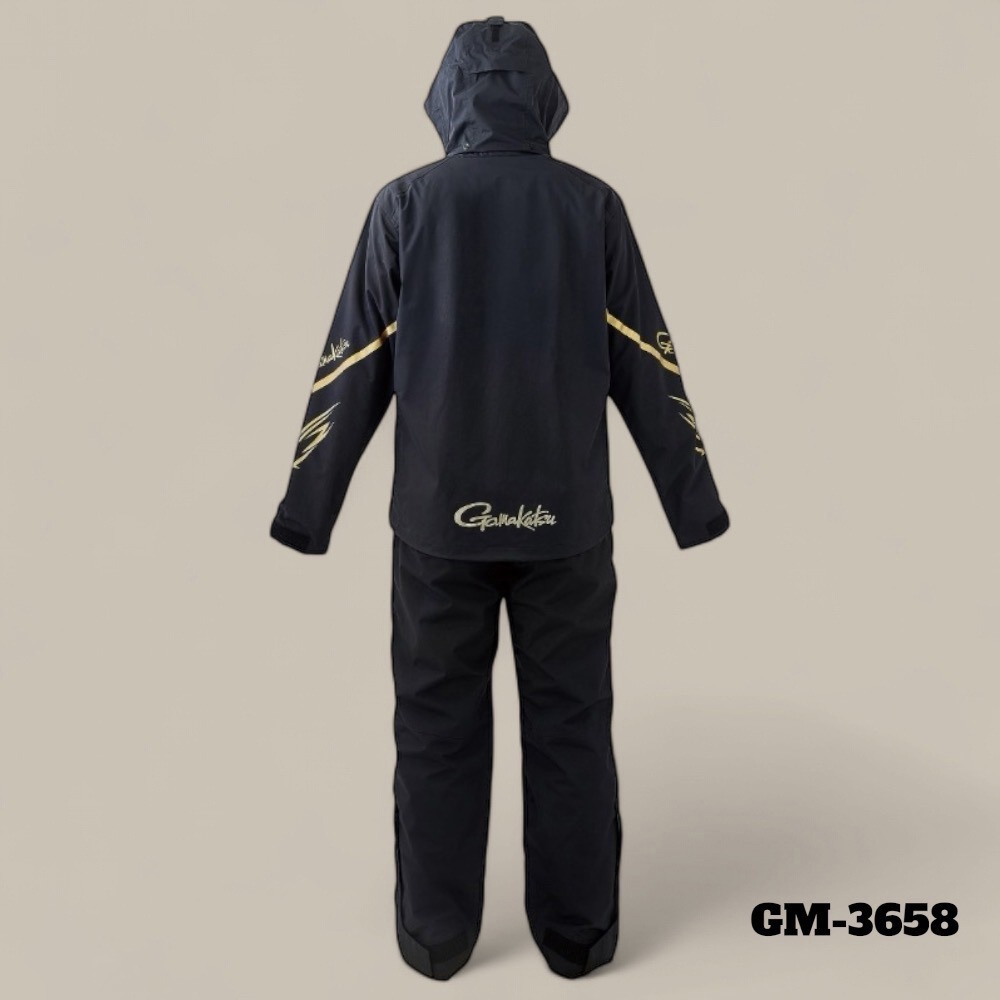紅海釣具企業社【gamakatsu】GM-3658 黑色釣魚套裝 雨衣 防水套裝-細節圖3