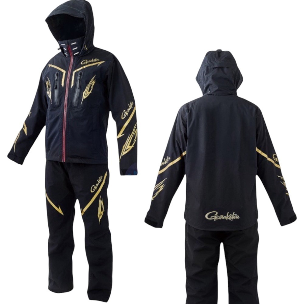 紅海釣具企業社【gamakatsu】GM-3658 黑色釣魚套裝 雨衣 防水套裝-細節圖4