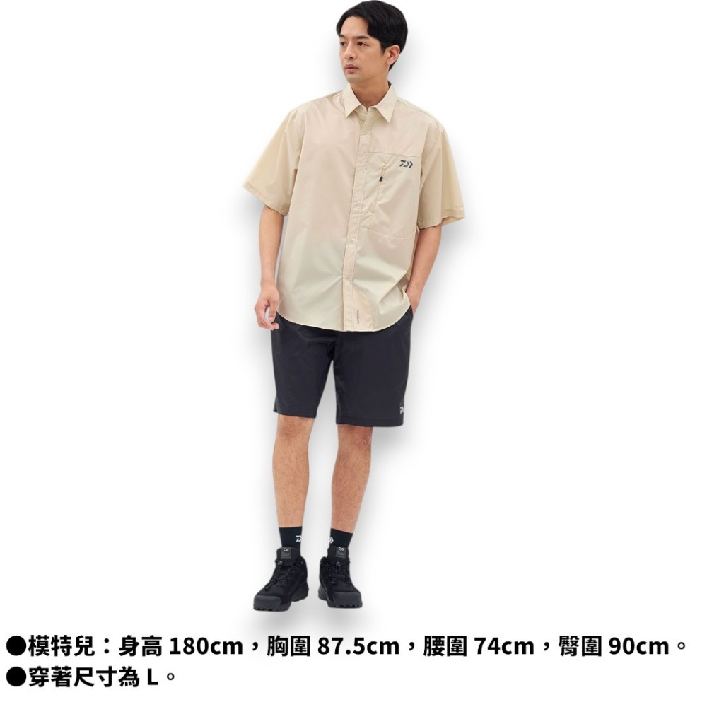 中壢紅海釣具【DAIWA】DE-5226 輕量高機能材質 Pertex® 黑色短袖襯衫 [26年春夏款]-細節圖3