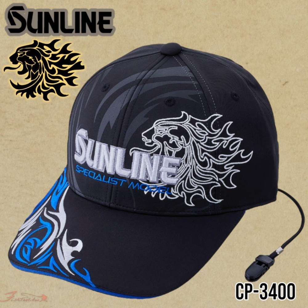 中壢鴻海釣具《SUNLINE》CP-3400 獅子刺繡釣魚帽 23年款-細節圖4