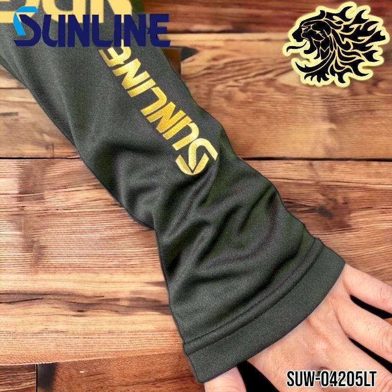 中壢鴻海釣具《SUNLINE》 SUW-04205LT 黑色獅子圖案速乾長袖防蚊上衣-細節圖5