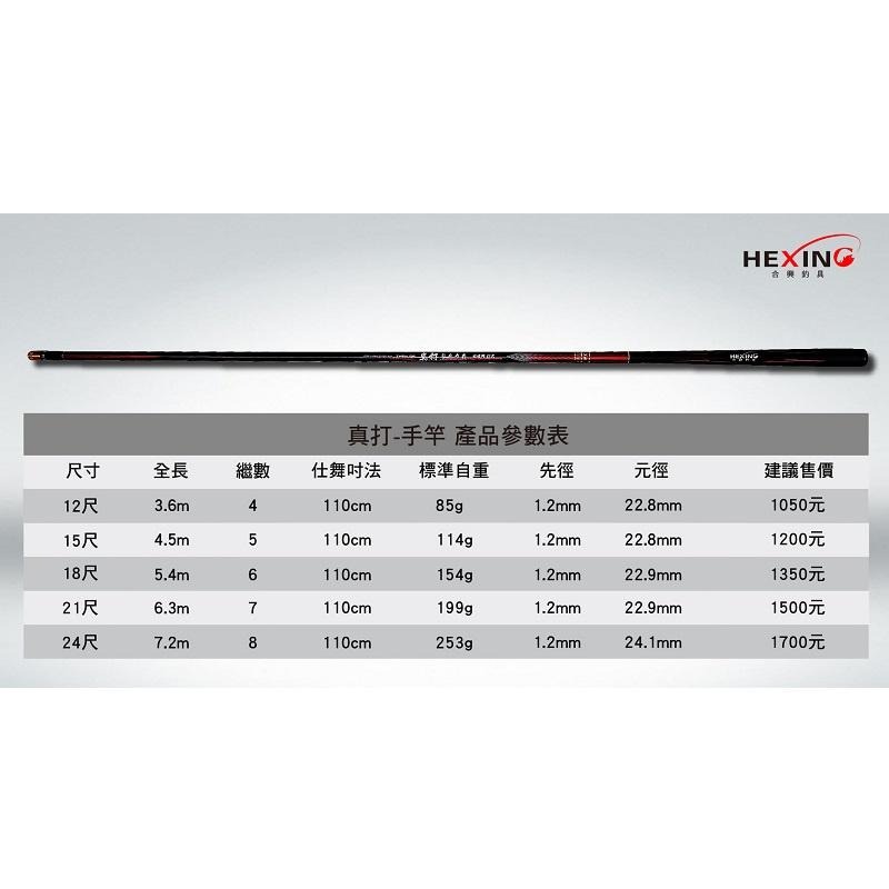 【紅海釣具企業社】《HEXING-合興》真打手竿12尺/15尺/18尺/21尺/24尺-細節圖7