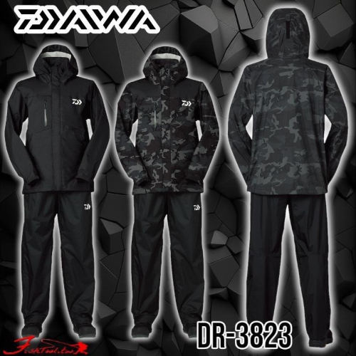 中壢鴻海釣具《DAIWA》DR-3823 Rainmax雨衣 黑色釣魚套裝 23年款