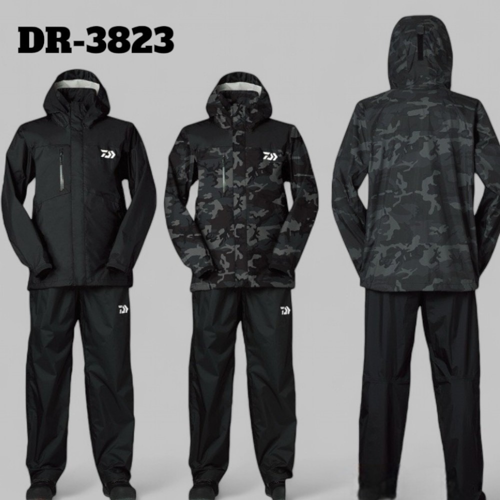 中壢鴻海釣具【DAIWA】DR-3823 Rainmax雨衣 黑色釣魚套裝 23年款-細節圖7