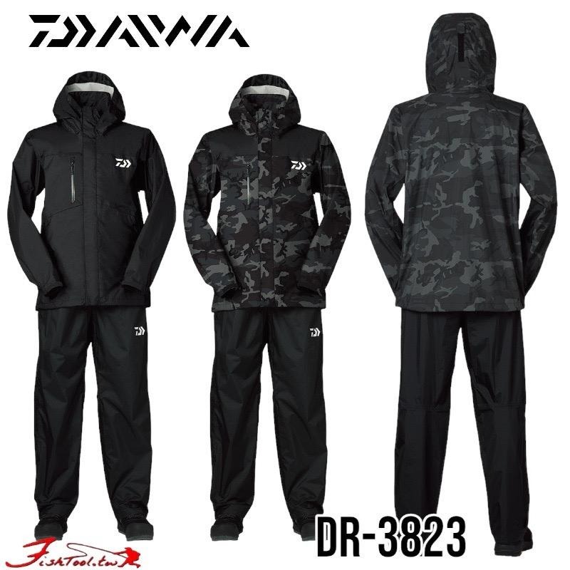 中壢鴻海釣具《DAIWA》DR-3823 Rainmax雨衣 黑色釣魚套裝 23年款-細節圖2