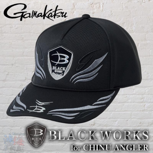 《gamakatsu》23 (BLACK WORKS) GM-9015 黑色釣魚帽