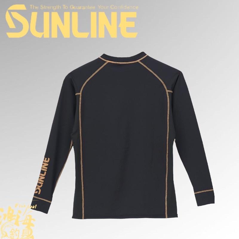 中壢鴻海釣具《SUNLINE》22 SUW-06201CW  黑/金冷感內搭衣 SUW-06202CW黑/金冷感內搭褲-細節圖4