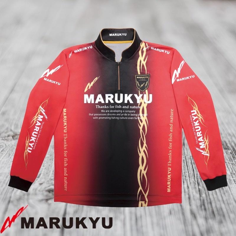 中壢鴻海釣具《MARUKYU》22新款  黑色/紅色吸水速乾長袖排汗衣-細節圖4