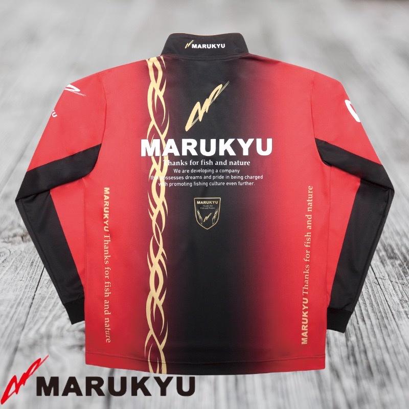 中壢鴻海釣具《MARUKYU》22新款  黑色/紅色吸水速乾長袖排汗衣-細節圖5