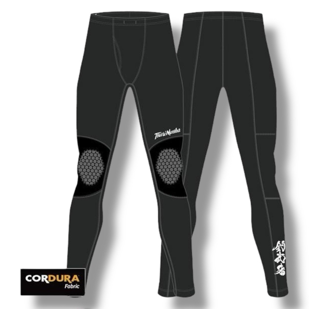 紅海釣具企業社【TSuriMusha】 釣武者 黑色Cordura 護膝緊身內搭褲-細節圖2