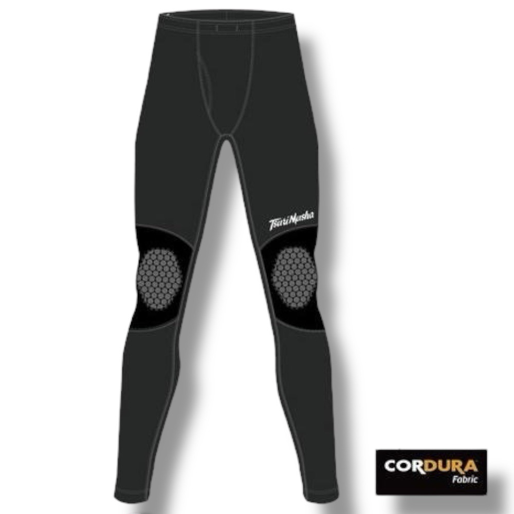 紅海釣具企業社【TSuriMusha】 釣武者 黑色Cordura 護膝緊身內搭褲-細節圖3
