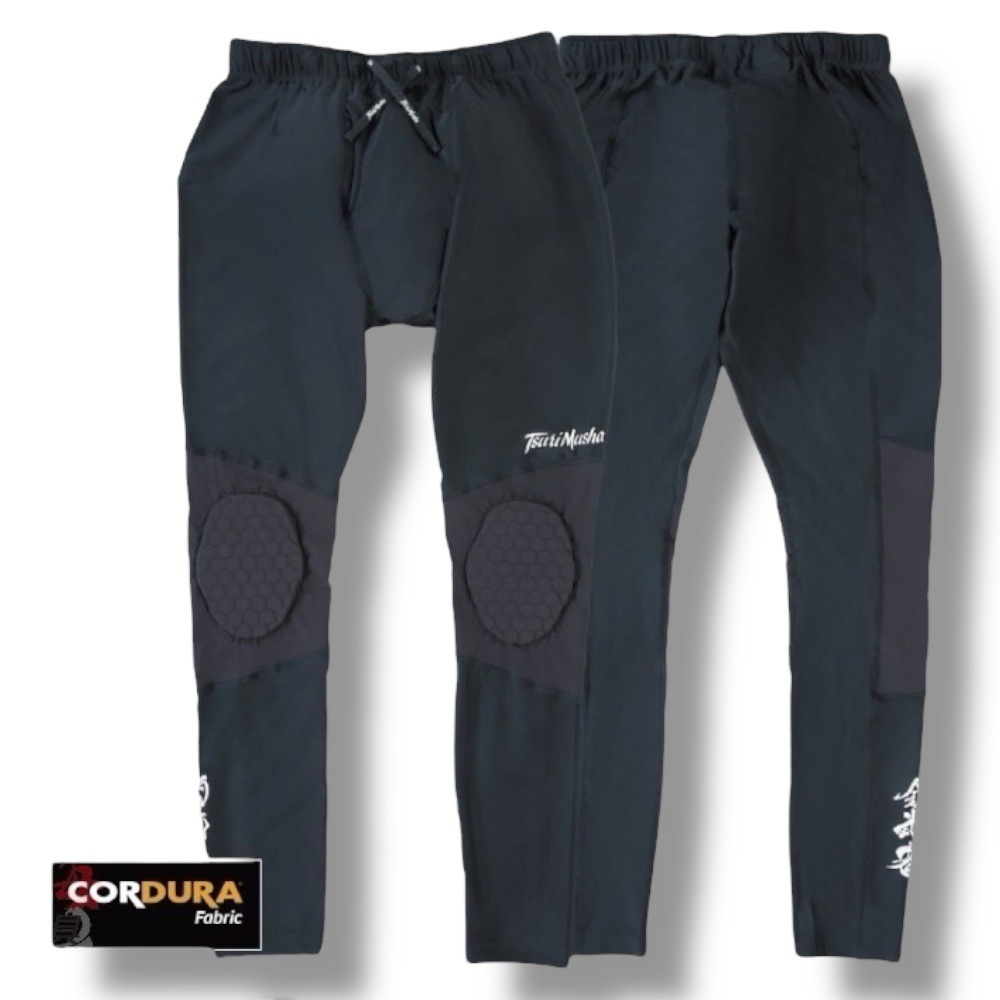 黑色Cordura 護膝緊身內搭褲