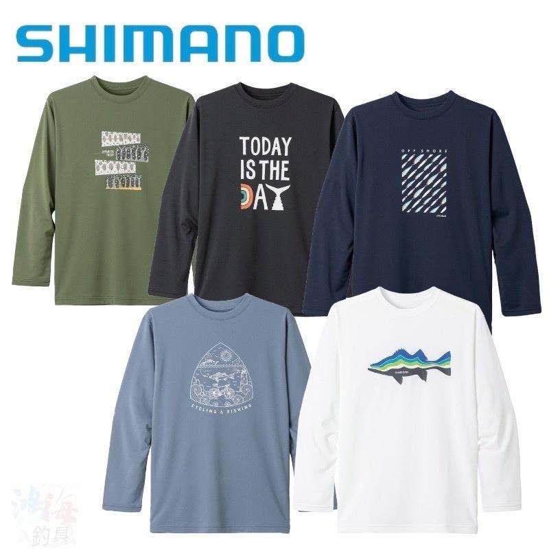 中壢鴻海釣具《SHIMANO》SH-010V 吸水速乾長袖T恤 釣魚衣服 休閒上衣 22年-細節圖2