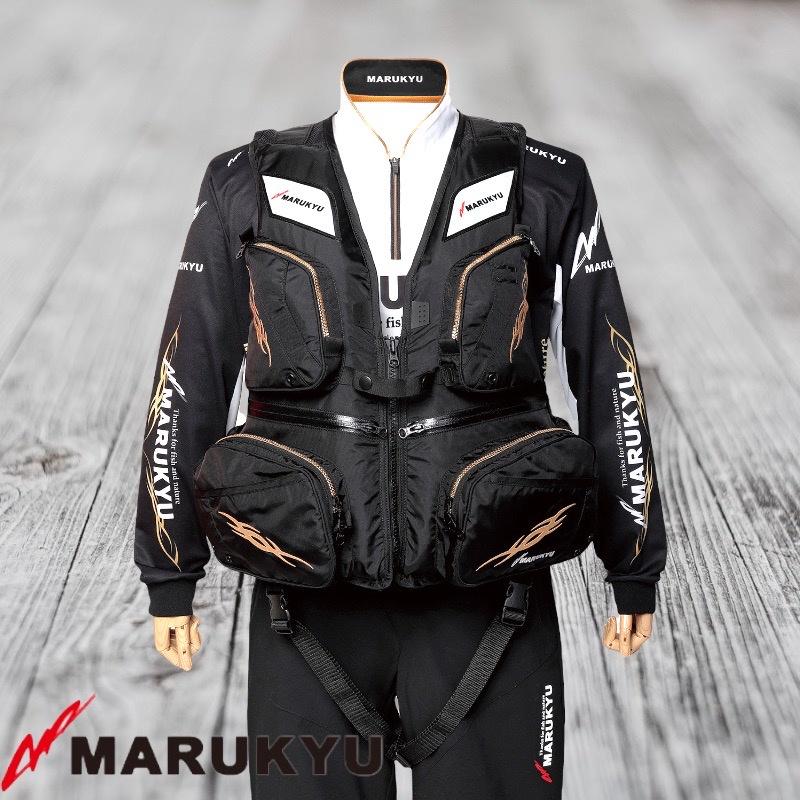 中壢鴻海釣具《MARUKYU》22新款  PFD03 L2 黑色救生衣-細節圖4