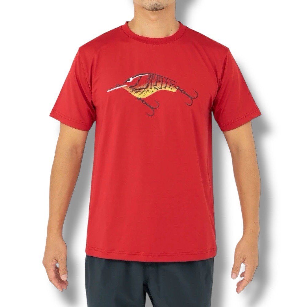紅海釣具企業社【SHIMANO】SH-005V 紅色速乾彩繪釣魚T恤 (22年款) 吸水．抗UV．速乾機能的舒適釣魚T恤-細節圖2