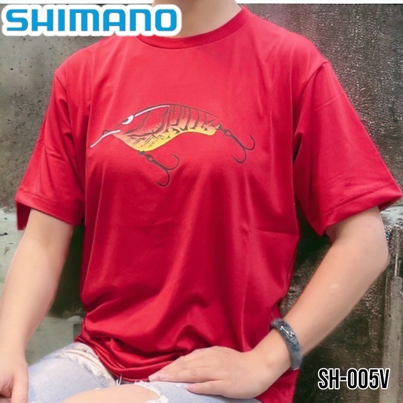 紅海釣具企業社【SHIMANO】SH-005V 紅色速乾彩繪釣魚T恤 (22年款) 吸水．抗UV．速乾機能的舒適釣魚T恤-細節圖5
