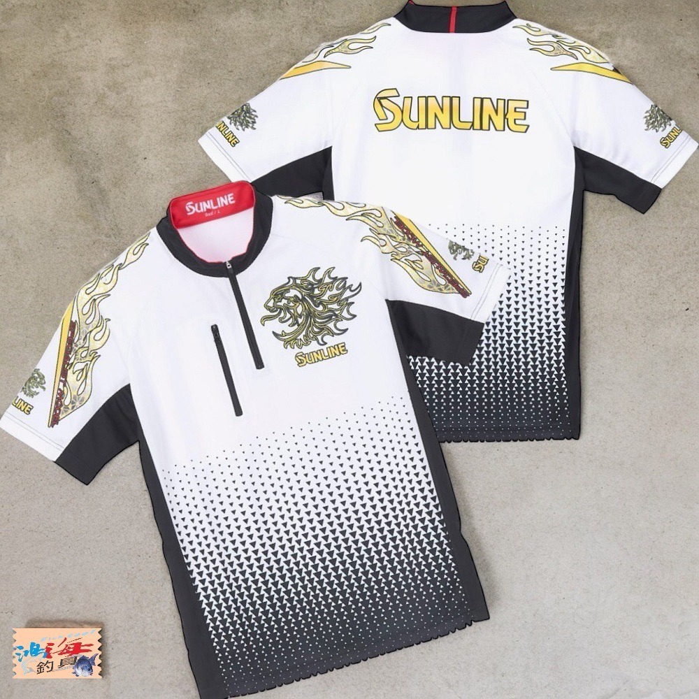 (紅海釣具企業社) 《SUNLINE》22 SUW-04202CW 吸水速乾半拉鍊式短袖釣魚衫-細節圖2