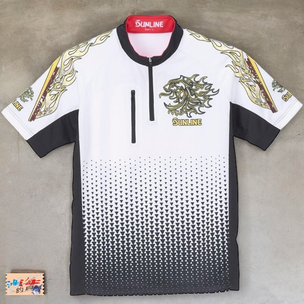 (紅海釣具企業社) 《SUNLINE》22 SUW-04202CW 吸水速乾半拉鍊式短袖釣魚衫-細節圖3