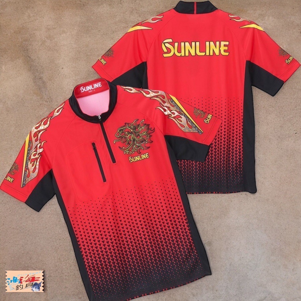(紅海釣具企業社) 《SUNLINE》22 SUW-04202CW 吸水速乾半拉鍊式短袖釣魚衫-細節圖5