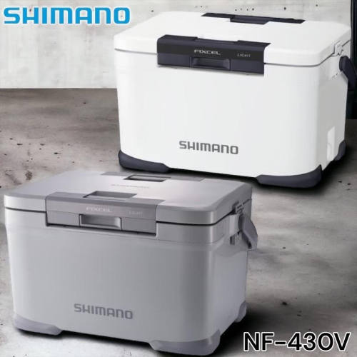 中壢鴻海釣具 SHIMANO NF-430V 30L 白色/灰色冰箱 露營 釣魚 保冷箱