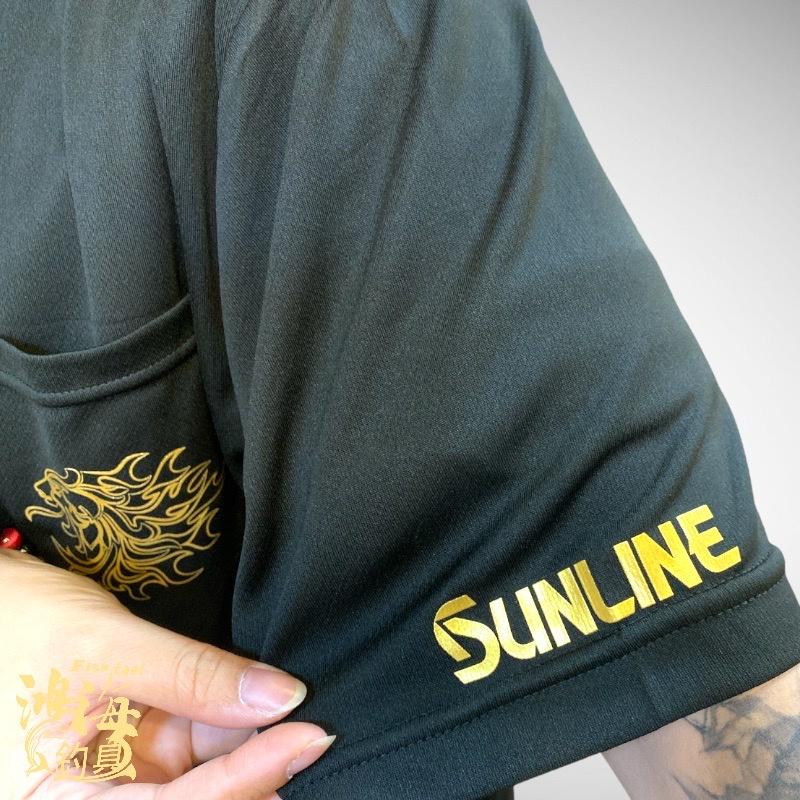 中壢鴻海釣具《SUNLINE》22 SUW-04206T 黑色獅子短袖T恤-細節圖6