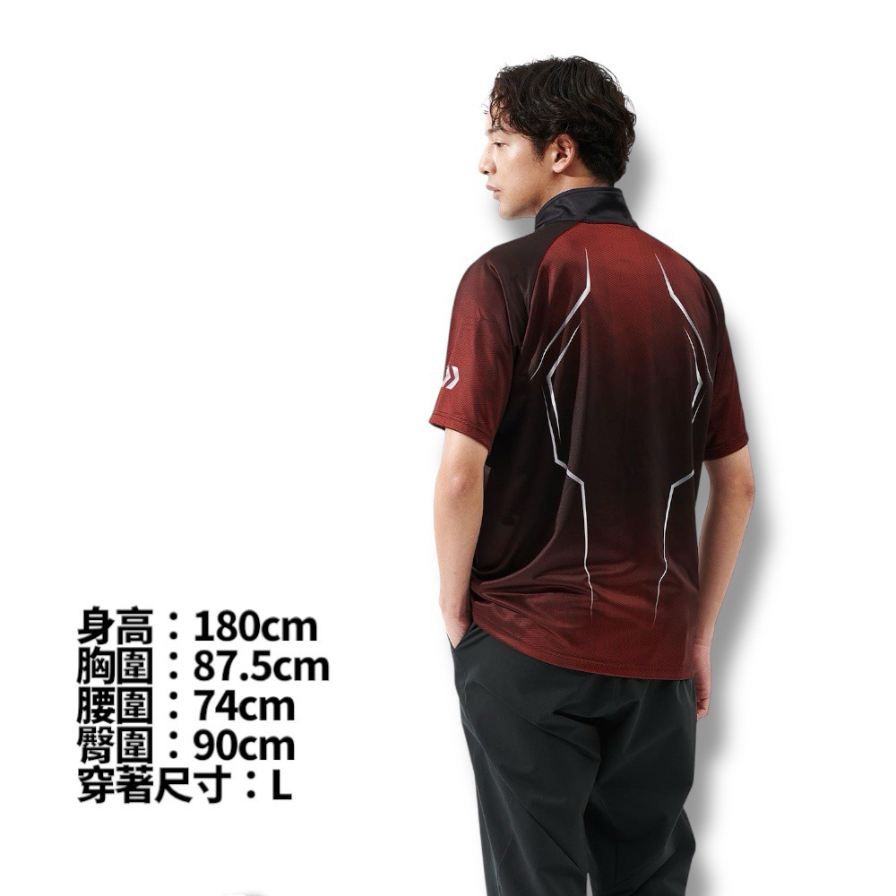 紅海釣具企業社【DAIWA】DE-7625 黑色半拉鍊釣魚短袖 [25年款] 釣魚衫 排汗衫-細節圖4