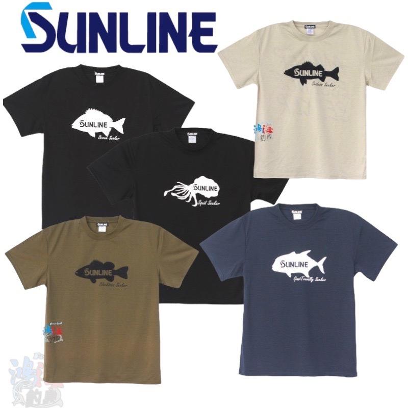 中壢鴻海釣具《SUNLINE》22 SUW-15203DT DRY 魚型圖案短袖 T 卹-細節圖2