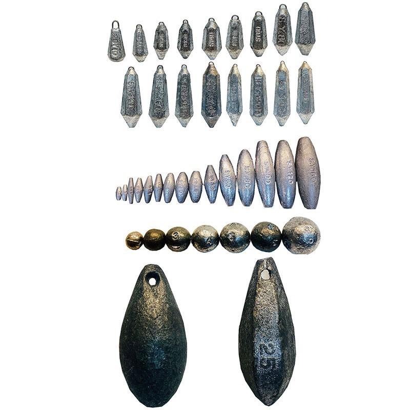 (紅海釣具企業社)長鉛A型5兩-16兩橄欖鉛 A型長鉛 中通鉛 釣魚鉛錘 海釣沉底 浮標配重 鉛錘-細節圖8