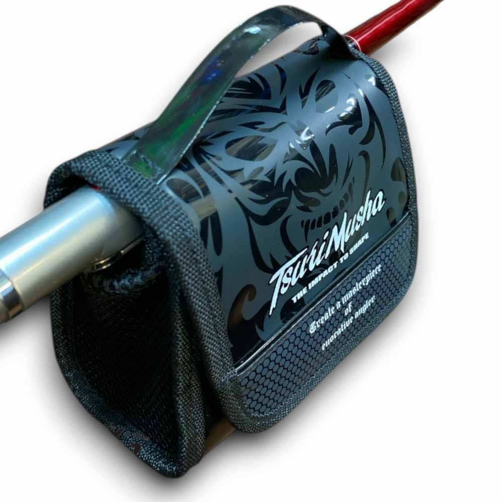 中壢紅海釣具【TSuriMusha】リールポーチ 黑色/紅色捲線器保護套-細節圖8