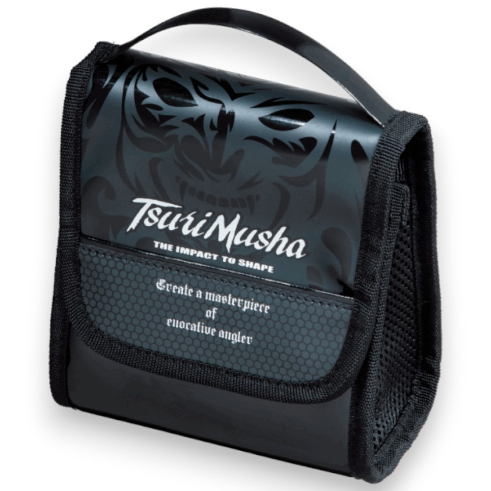 中壢紅海釣具【TSuriMusha】リールポーチ 黑色/紅色捲線器保護套-規格圖10