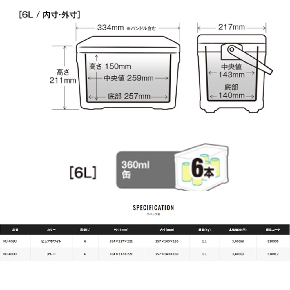 紅海釣具企業社【SHIMANO】NJ-406U 保冷小冰箱 保冷箱 保冰箱 冰桶-細節圖6