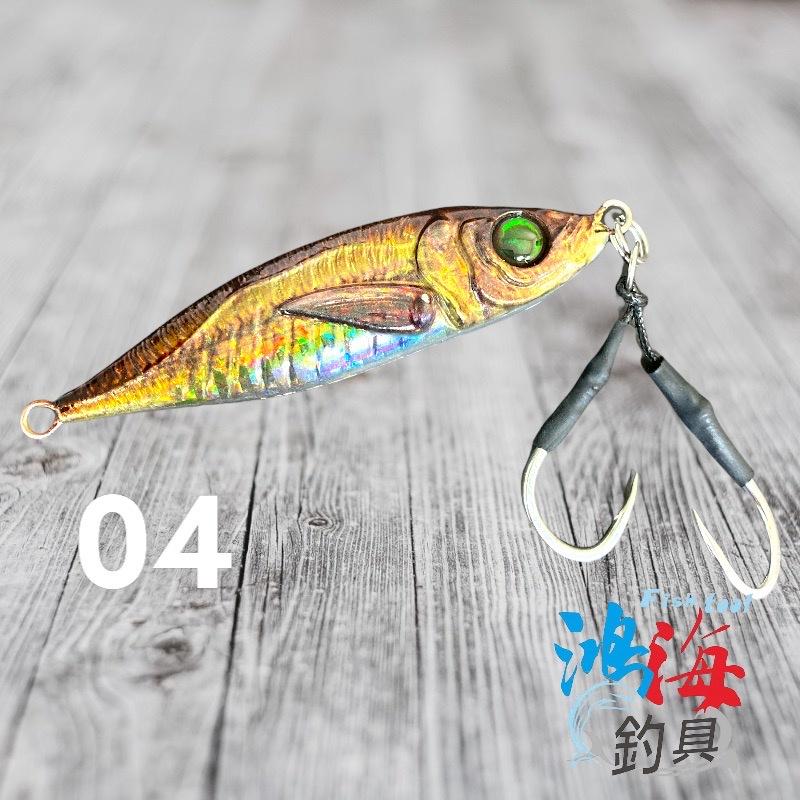 中壢鴻海釣具《PRO HUNTER》3D 擬真 竹筴魚-魚型鐵板-細節圖5