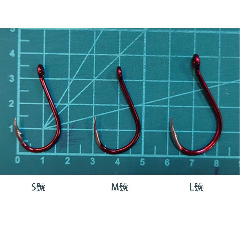 中壢鴻海釣具《HARiMitsu》HJ-38 (130) 紅/白 鐵板鉤 紅白鉤 鐵板專用鉤 豬肉鉤 路亞鉤 魚鉤-細節圖2