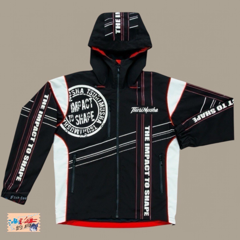紅海釣具企業社【TSuriMusha】釣武者  BWS（阻擋、保暖、拉伸） 黑色防風防潑水保暖套裝-細節圖3