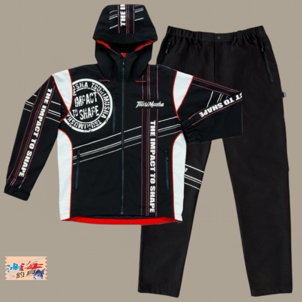 紅海釣具企業社【TSuriMusha】釣武者  BWS（阻擋、保暖、拉伸） 黑色防風防潑水保暖套裝-規格圖11