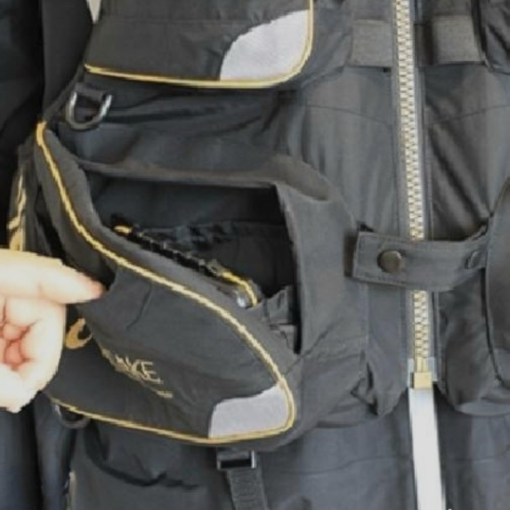 中壢鴻海釣具【ONIGAKE】YT320G 黑色釣魚救生背心-救生衣-細節圖3