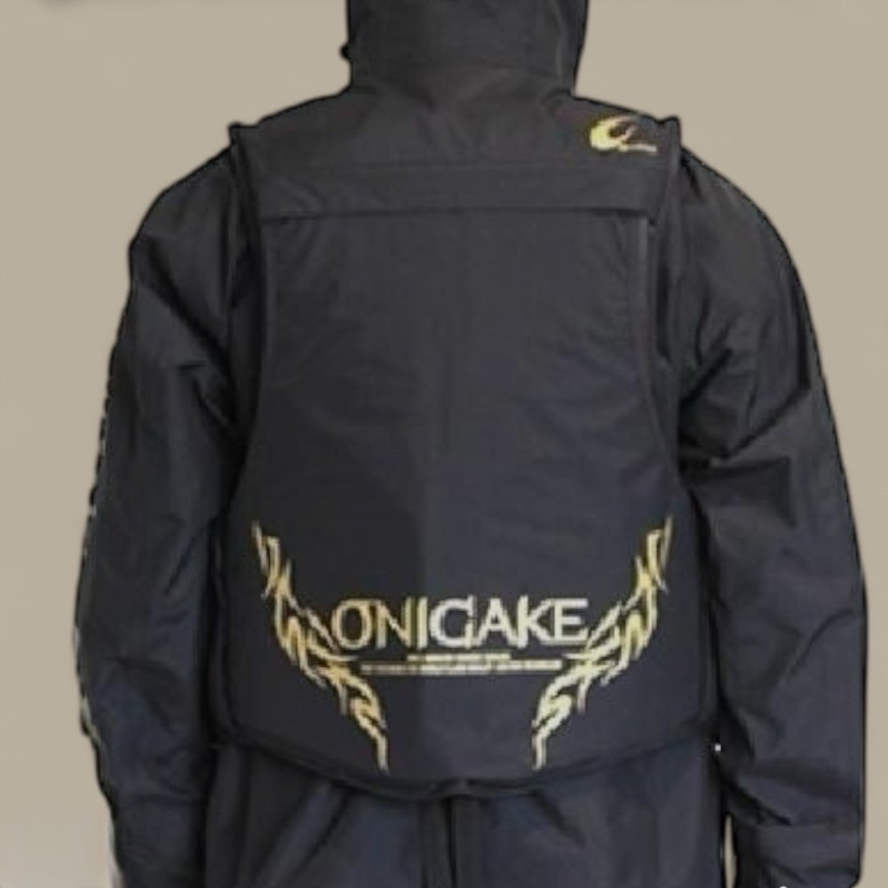 中壢鴻海釣具【ONIGAKE】YT320G 黑色釣魚救生背心-救生衣-細節圖4