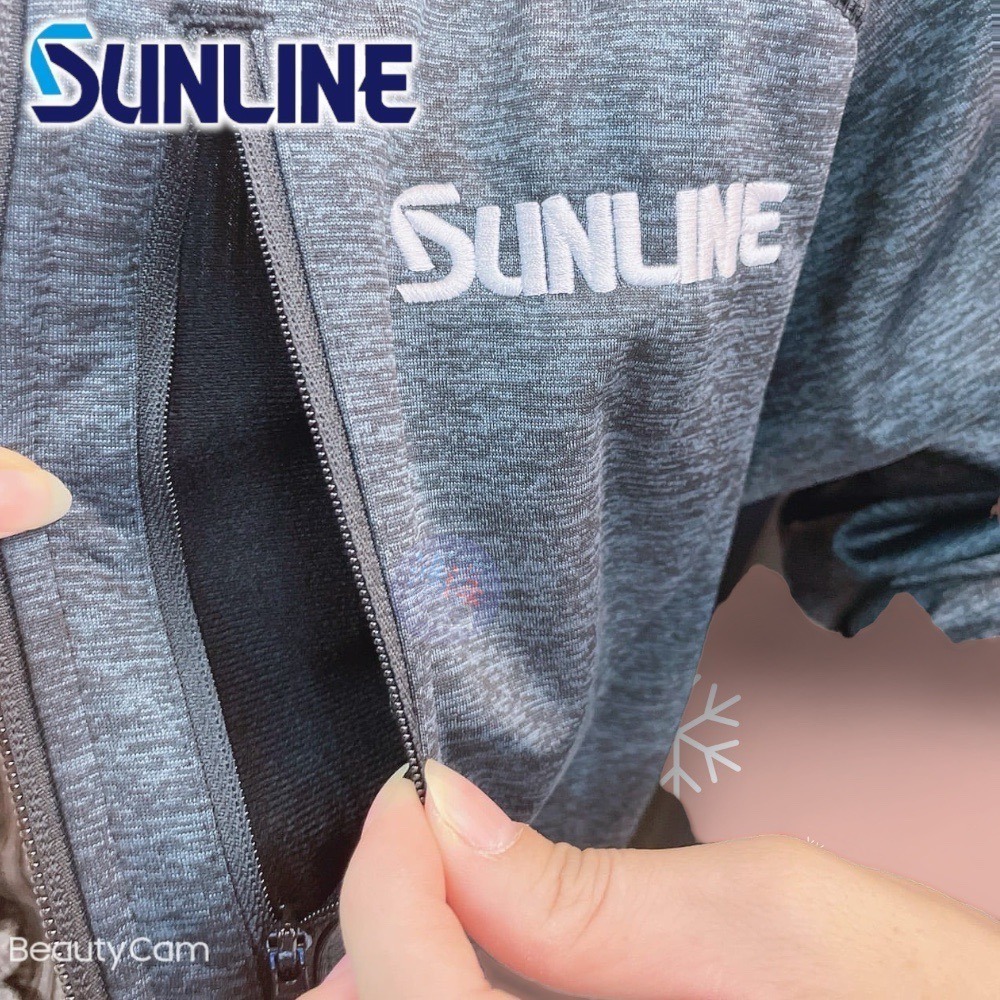 中壢鴻海釣具《SUNLINE》SUW-06127 暗灰色絨毛拉鍊帽T外套-細節圖4