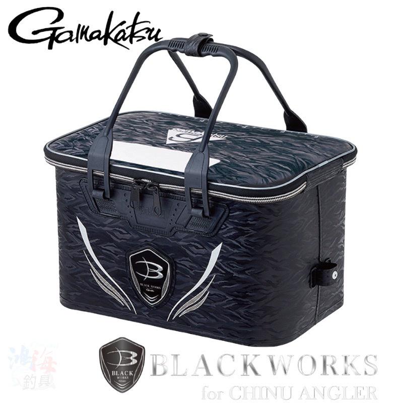 中壢鴻海釣具《gamakatsu》GM-2557 BLACK WORKS 黑色誘餌桶 杓立 南極蝦餌盒 取水袋 誘餌袋-細節圖2