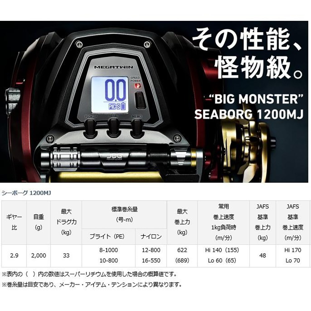 中壢紅海釣具【DAIWA】SEABORG 1200MJ 電動捲線器-細節圖7