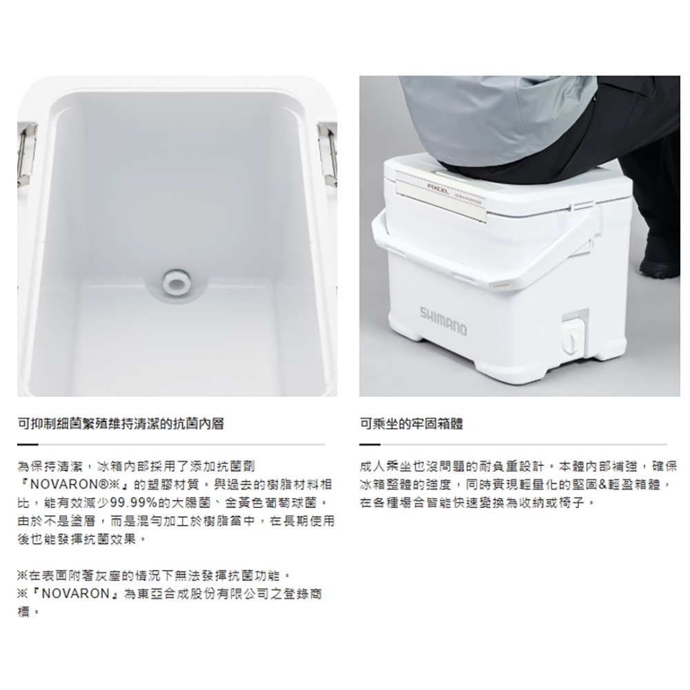 中壢鴻海釣具【SHIMANO】 NF-417X 17L 白色 灰色冰箱-細節圖7